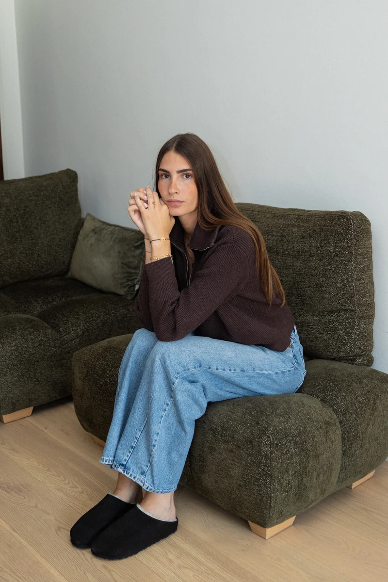 Claudine — Sabot en Cuir Suède Noir | Doublure Laine | Fabriqué au Portugal