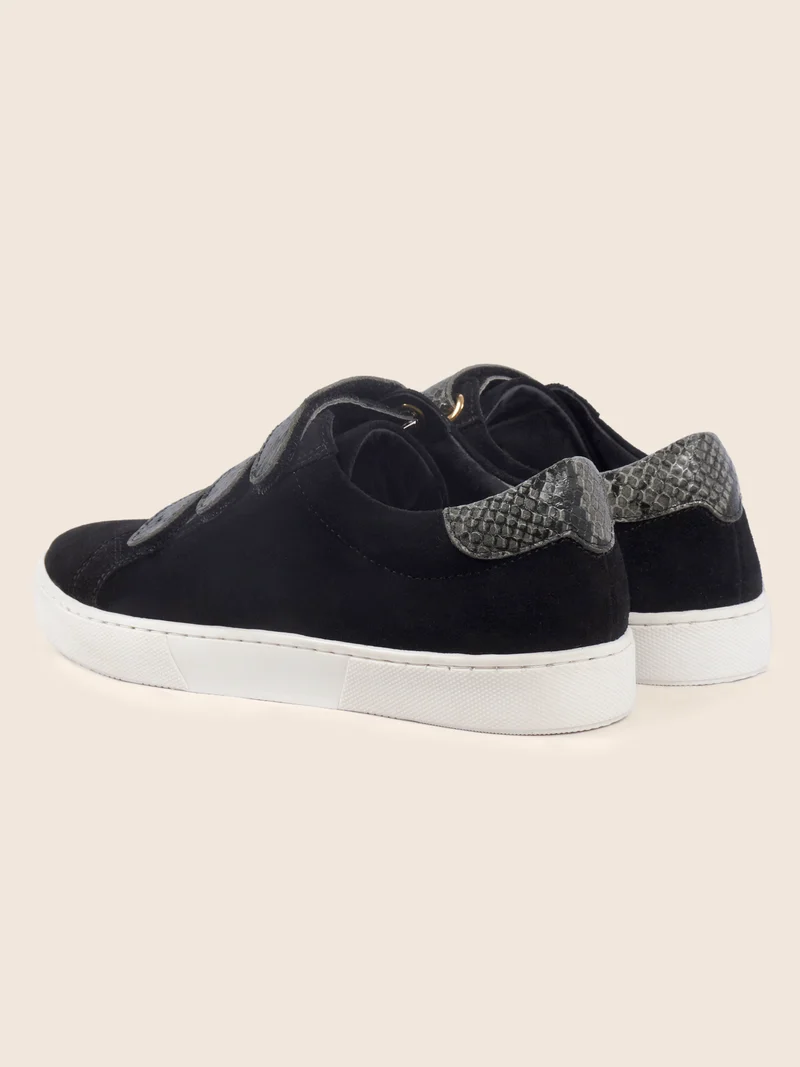 Baskets scratch cuir daim noir python