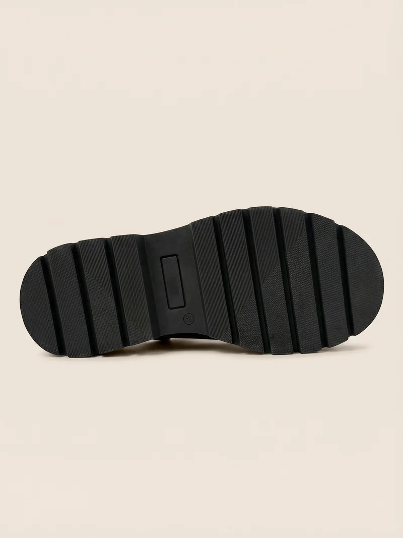 Sandales gomme cuir noir