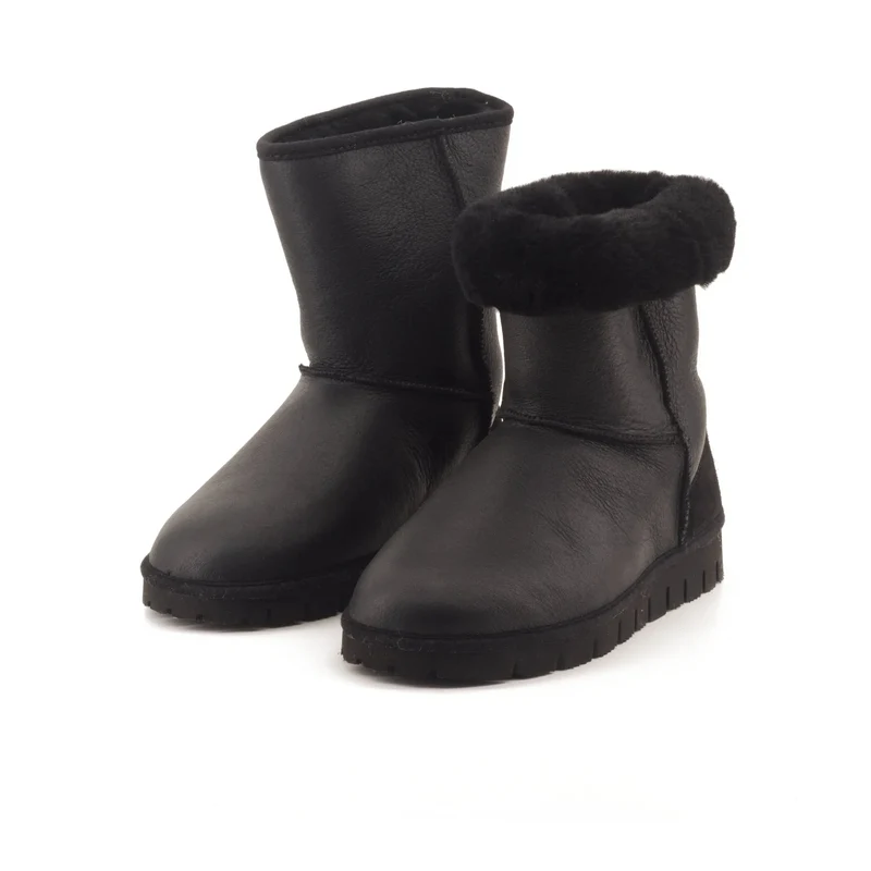 Boots noires peau en mouton
