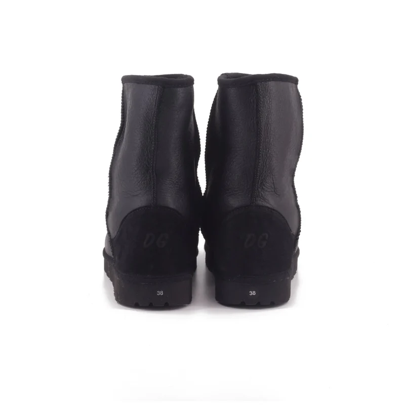 Boots noires peau en mouton