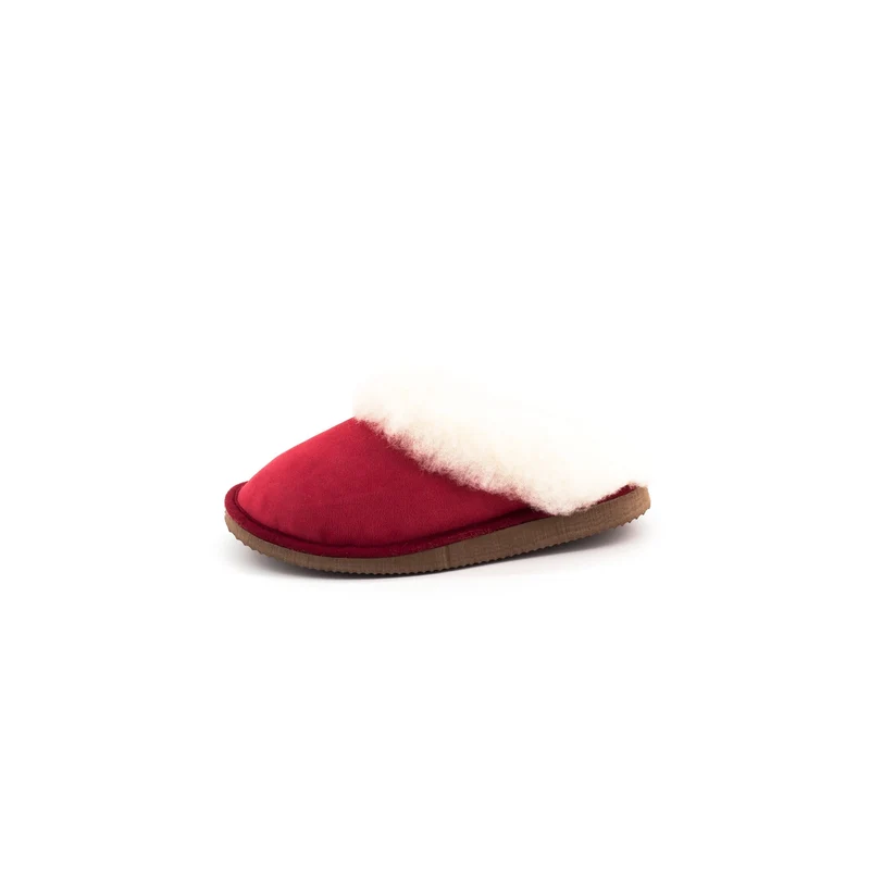Mules Femme Rouge en Laine de mouton