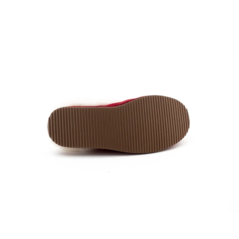 Mules Femme Rouge en Laine de mouton