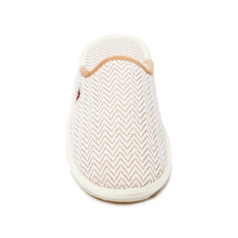 Chaussons mules - La mi chevronnée beige