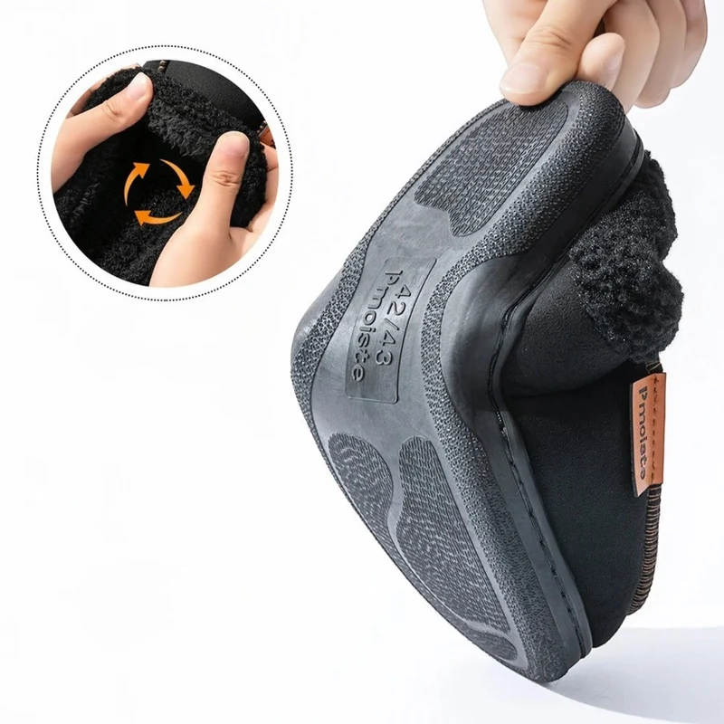 Chaussons cuir fourrés