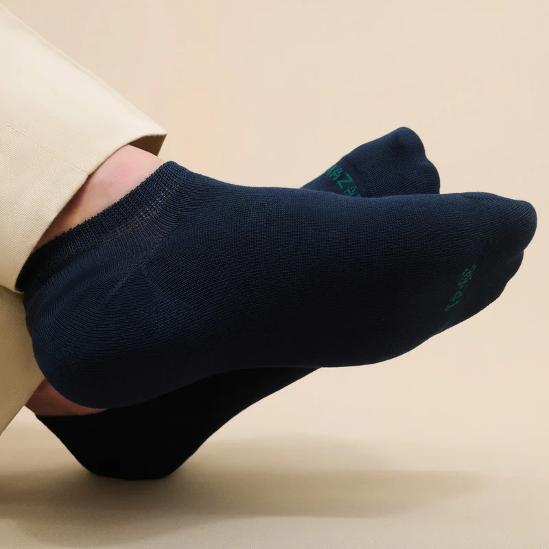Chaussettes invisibles | Bleu marine - Basket - Super-solide fil d'Écosse