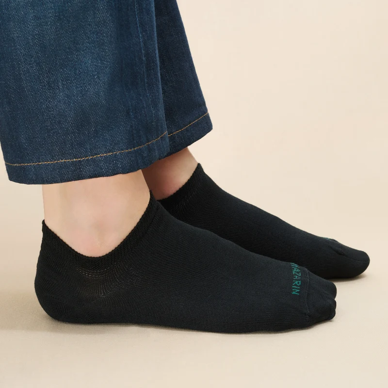 Chaussettes invisibles | Noir - Basket - Super-solide fil d'Écosse