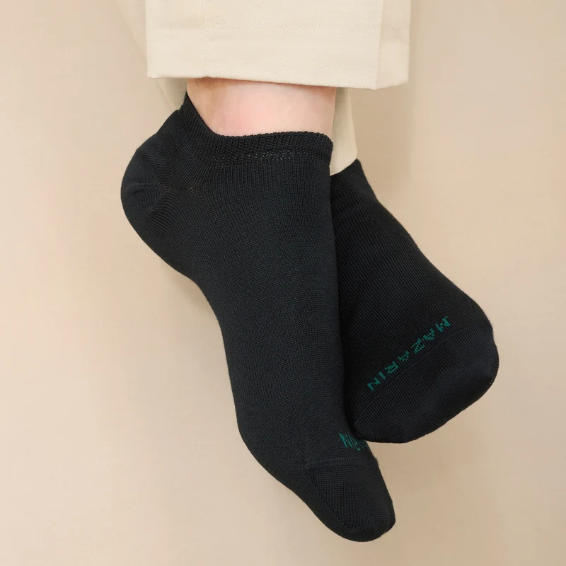 Chaussettes invisibles | Noir - Basket - Super-solide fil d'Écosse