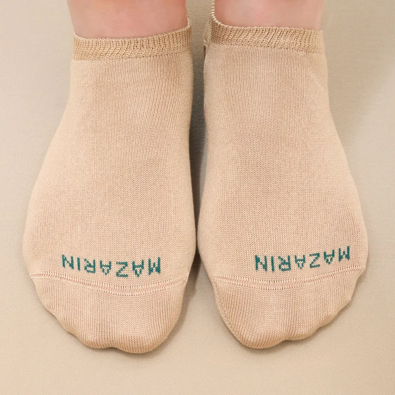 Chaussettes invisibles | Beige - Basket - Super-solide fil d'Écosse