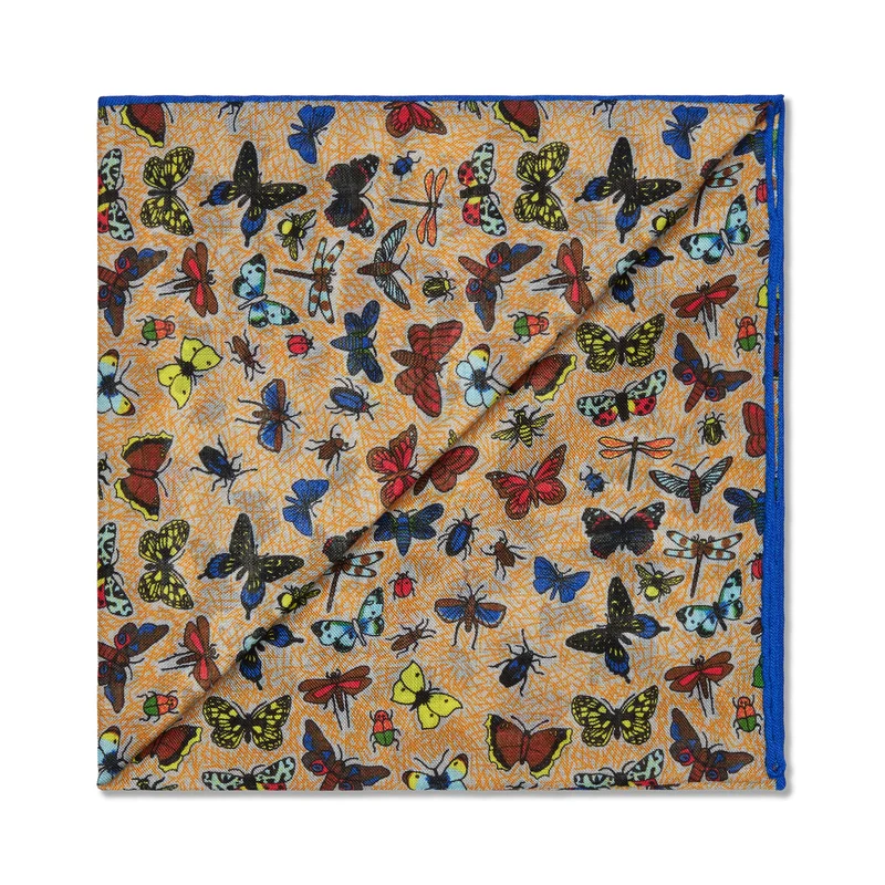 Pochette multicolore - Motif papillons - Laine & Soie