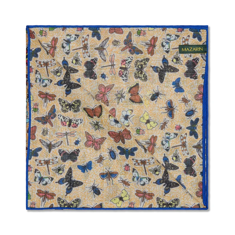 Pochette multicolore - Motif papillons - Laine & Soie