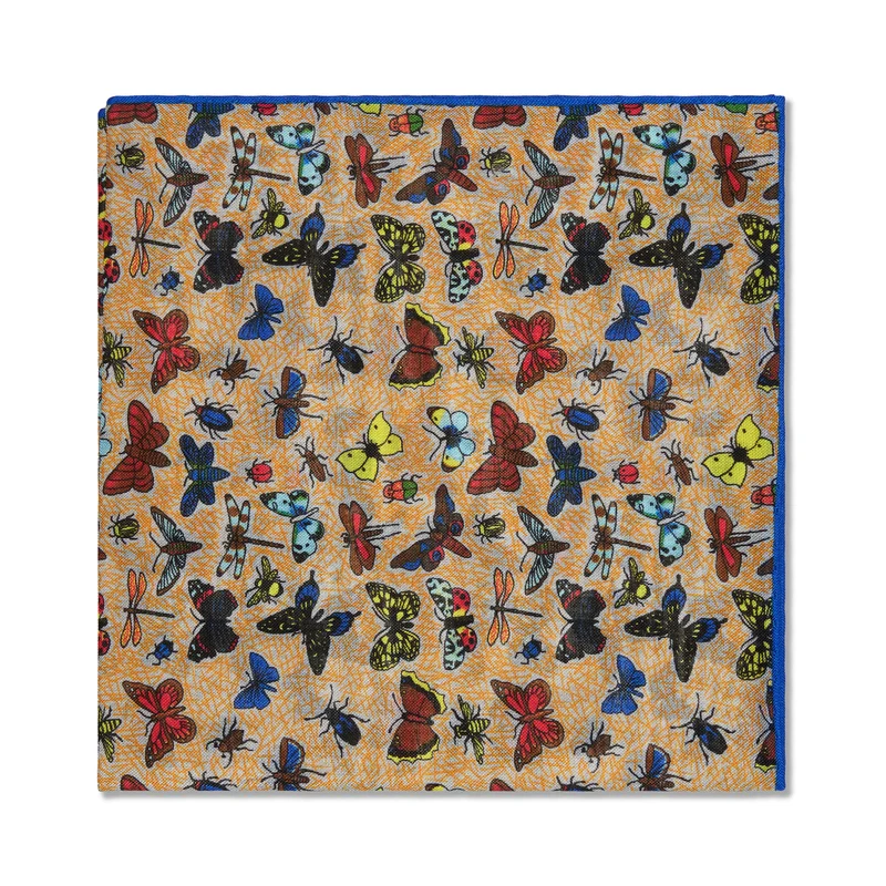 Pochette multicolore - Motif papillons - Laine & Soie