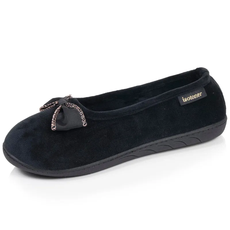Chaussons Ballerines Femme Noir Chaîne