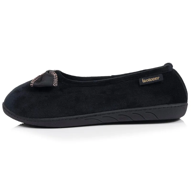 Chaussons Ballerines Femme Noir Chaîne