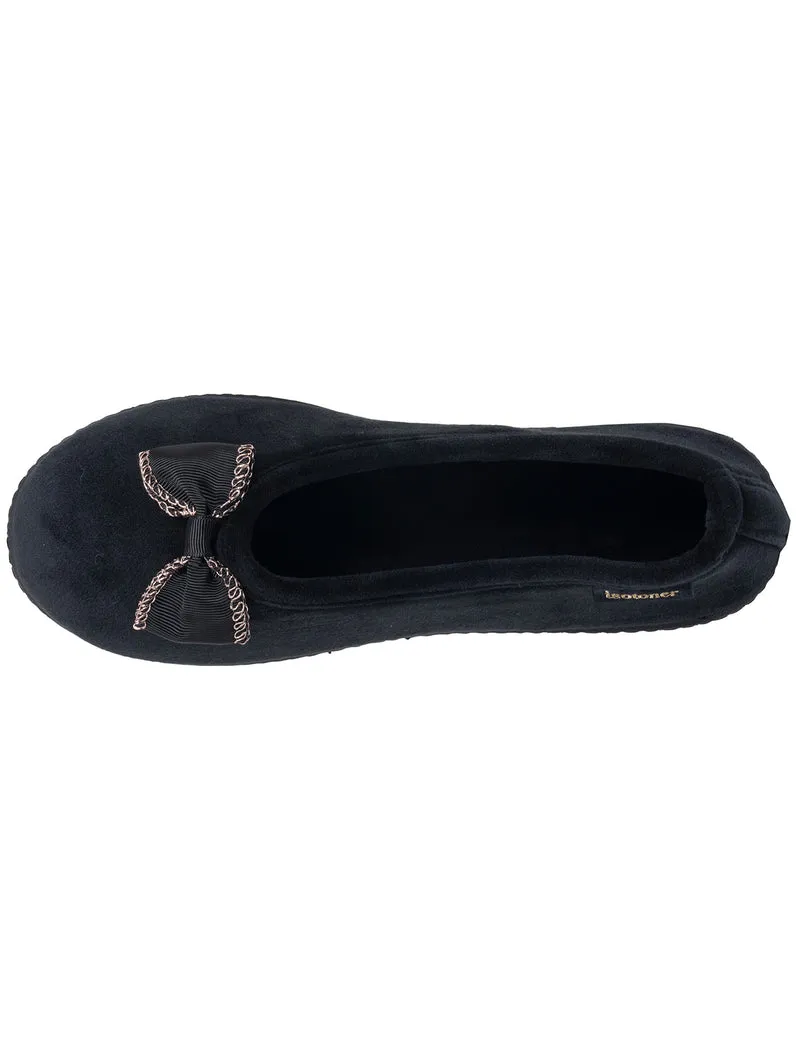 Chaussons Ballerines Femme Noir Chaîne