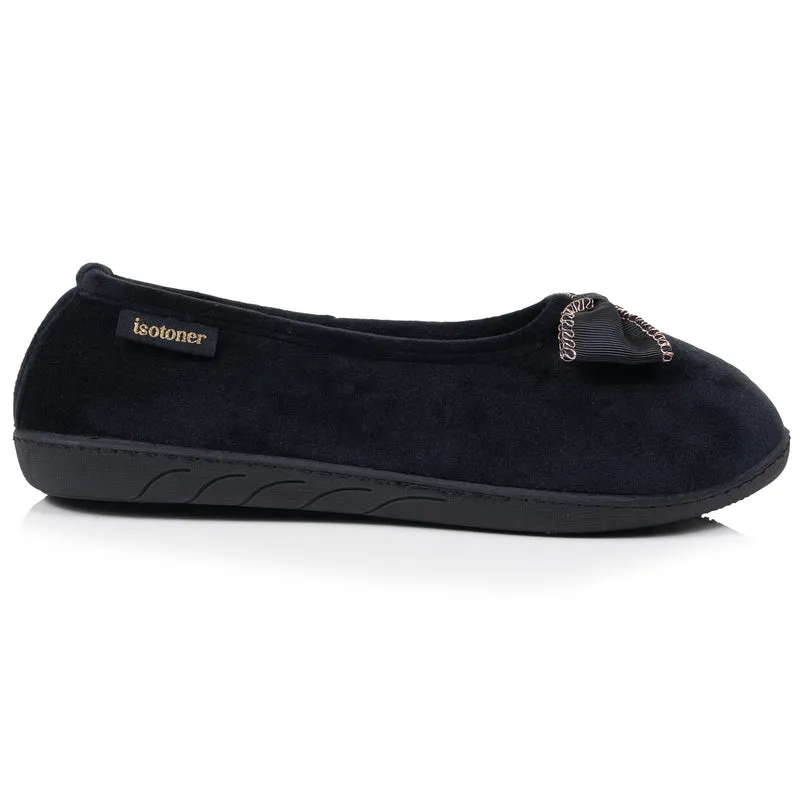 Chaussons Ballerines Femme Noir Chaîne
