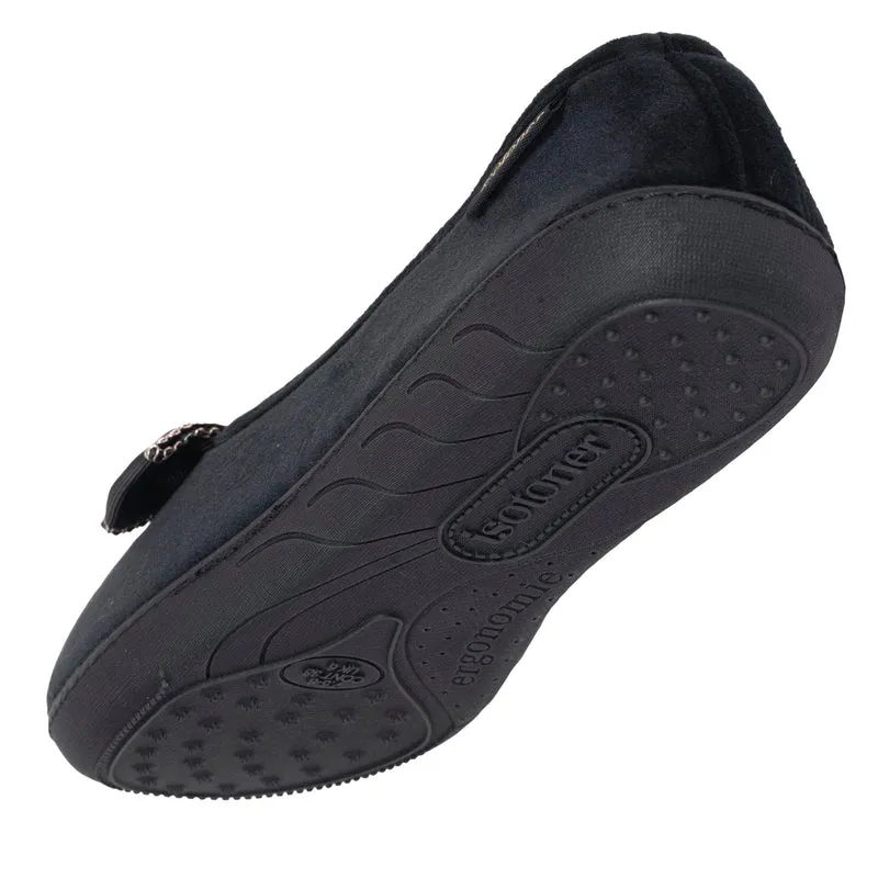 Chaussons Ballerines Femme Noir Chaîne