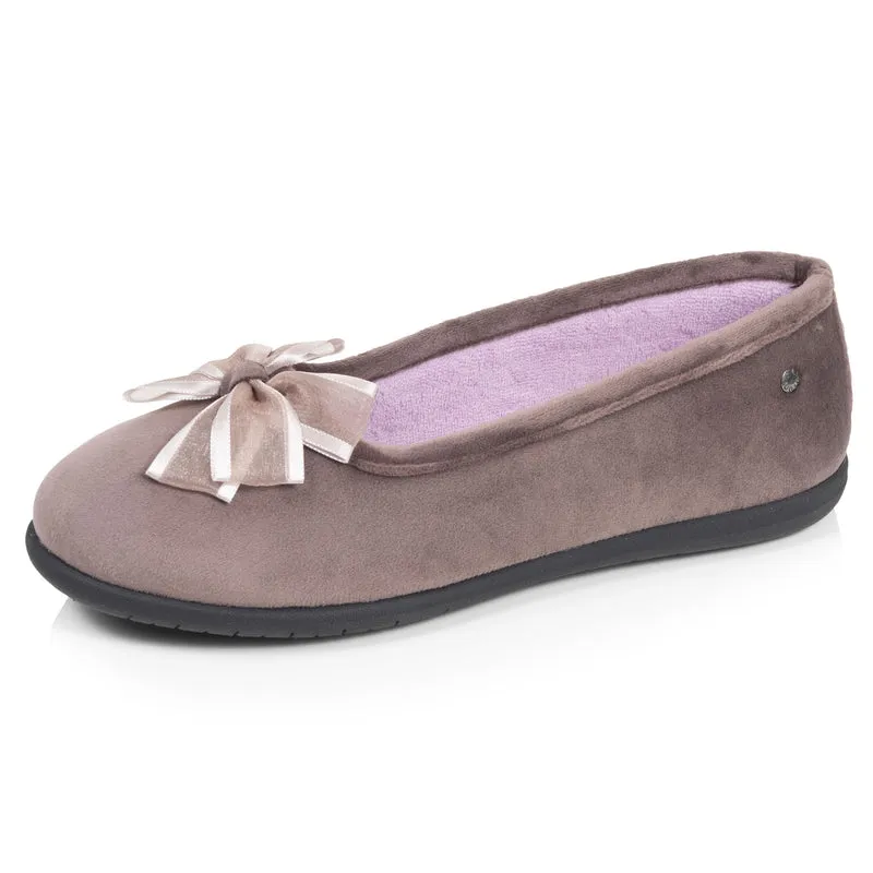 Chaussons Ballerines Femme Taupe Tulle