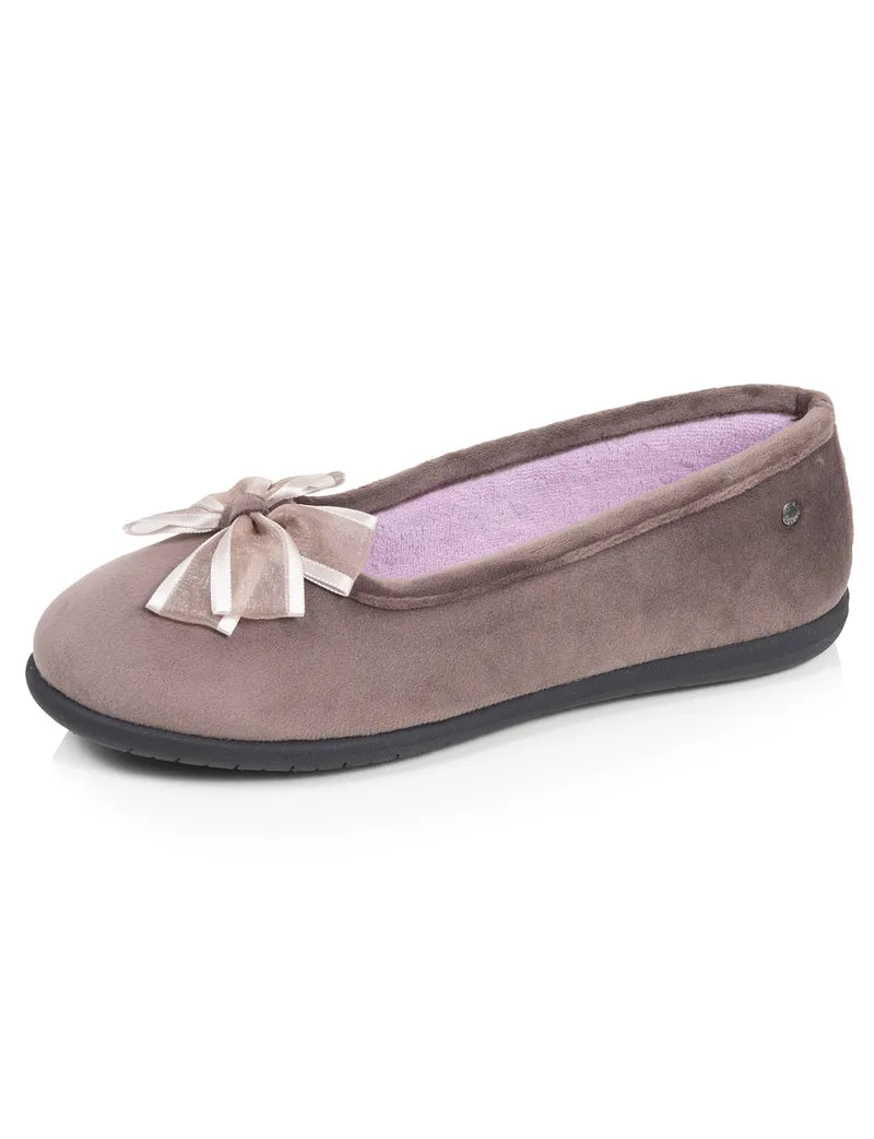 Chaussons Ballerines Femme Taupe Tulle