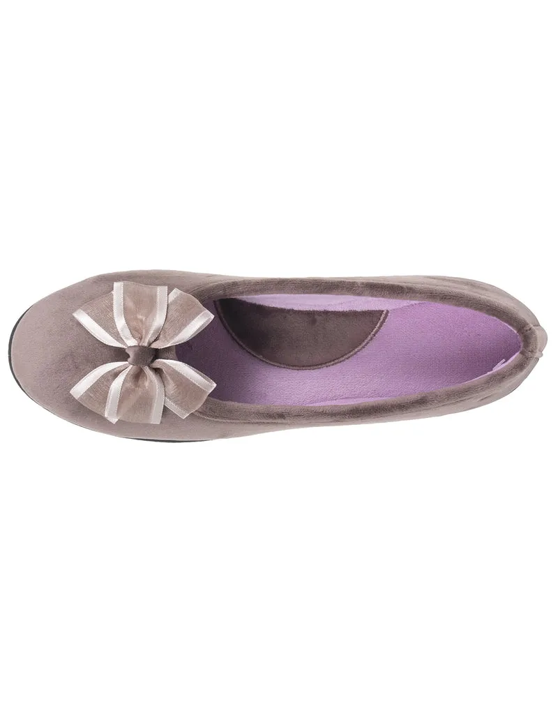 Chaussons Ballerines Femme Taupe Tulle