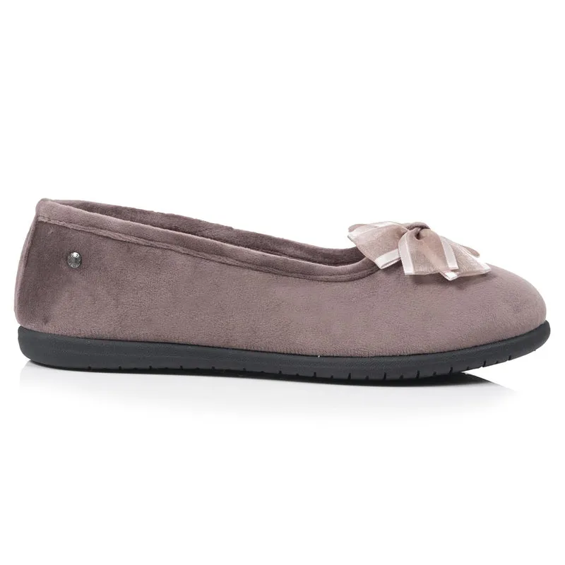 Chaussons Ballerines Femme Taupe Tulle