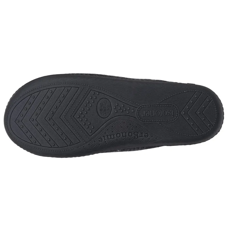 Chaussons Mules Homme Tartan Noir