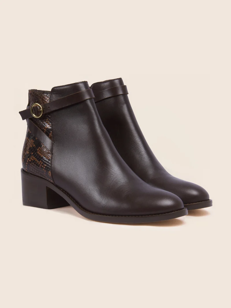 Bottines cavalières cuir marron