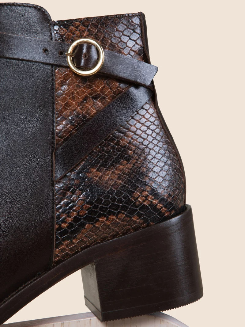 Bottines cavalières cuir marron