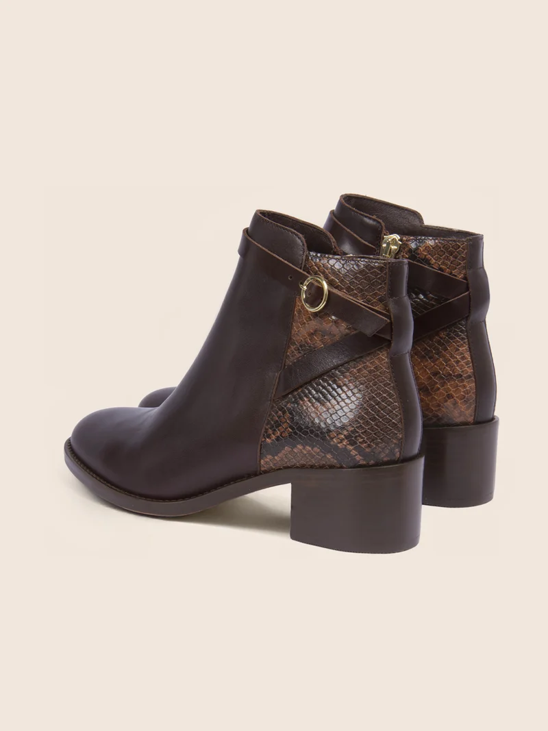 Bottines cavalières cuir marron