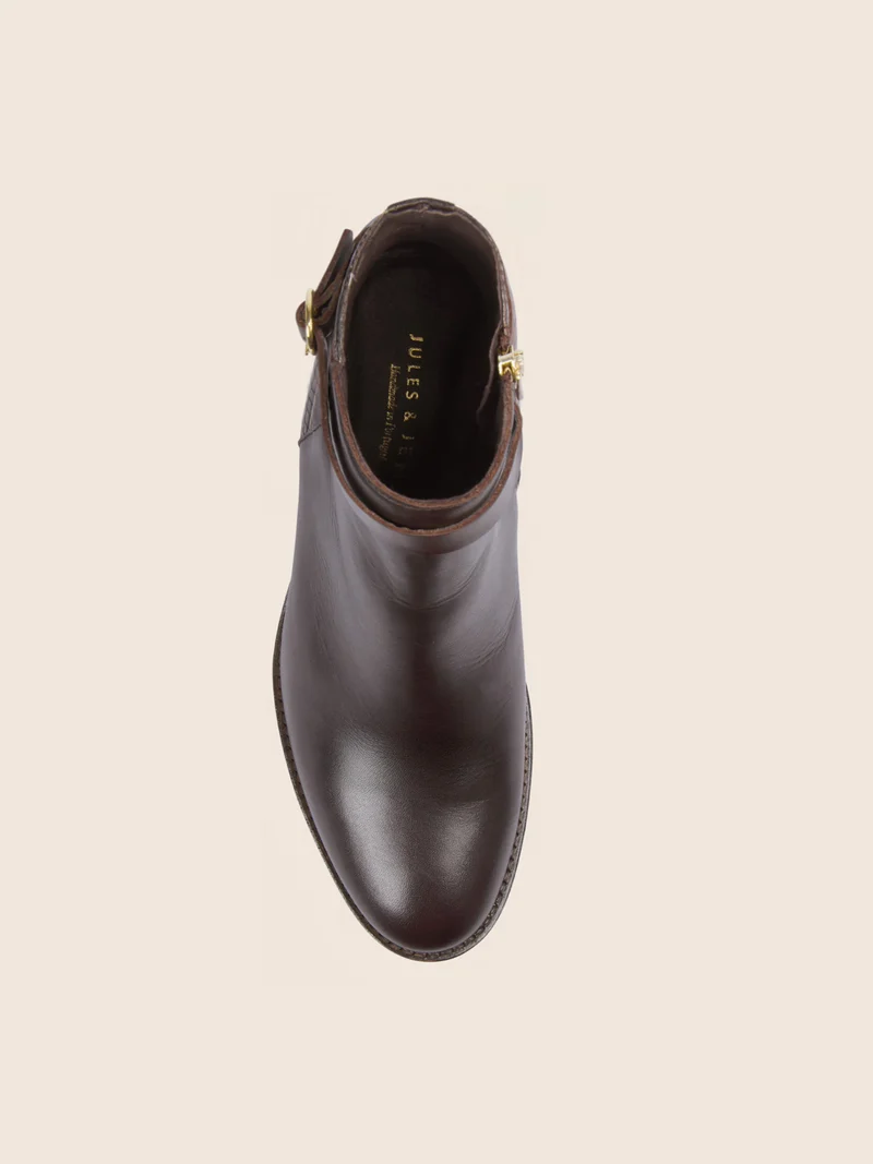 Bottines cavalières cuir marron