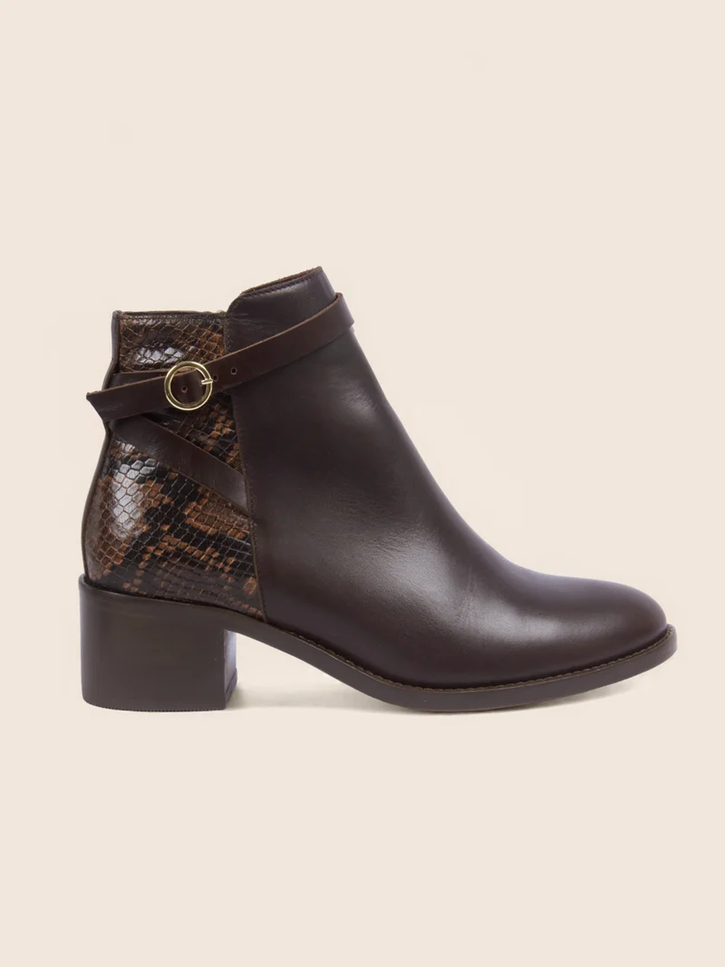 Bottines cavalières cuir marron