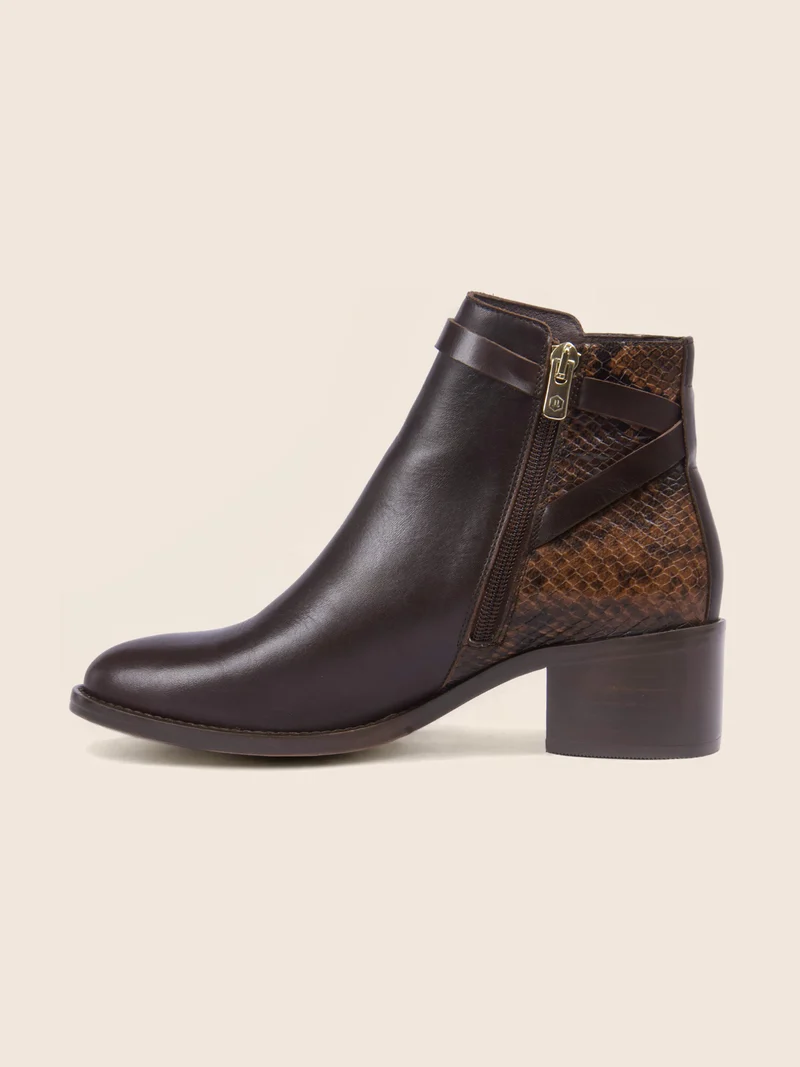 Bottines cavalières cuir marron