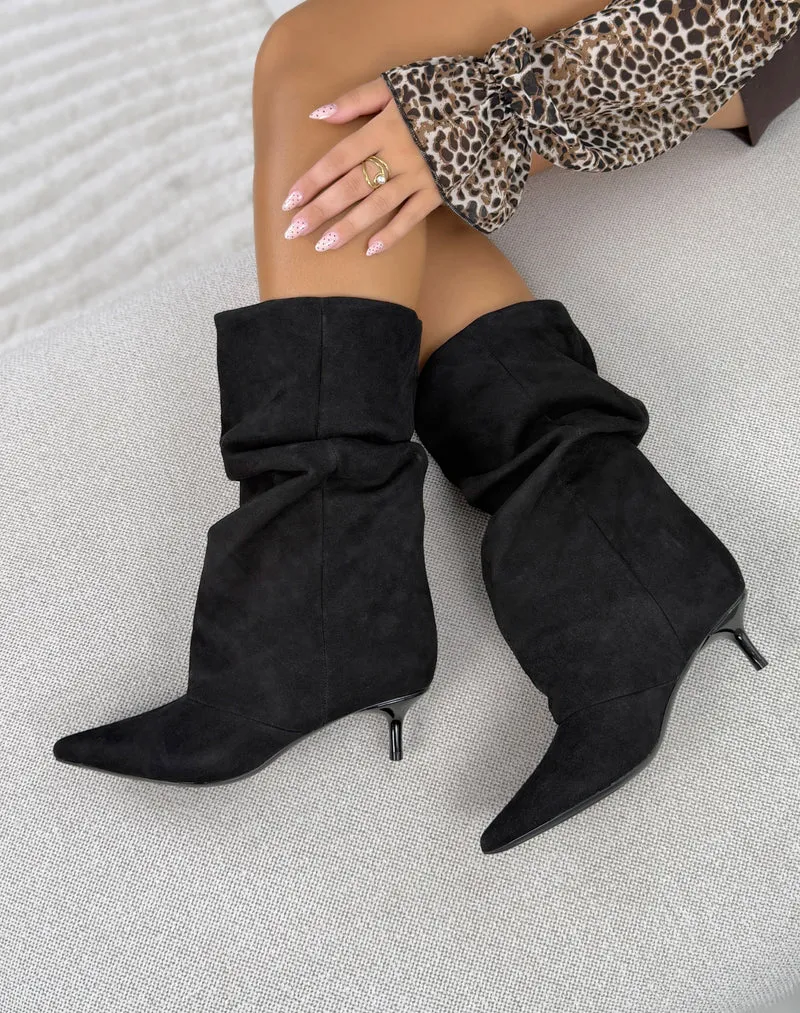 Bottines femme noires tendance à bout pointu et petit talon aiguille