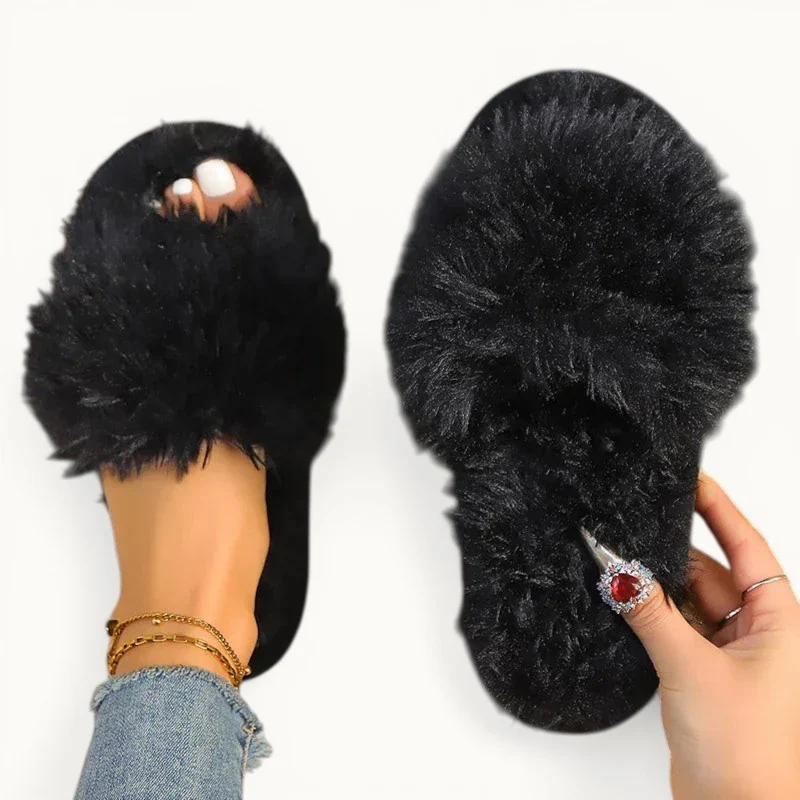 Chaussons en fourrure femme