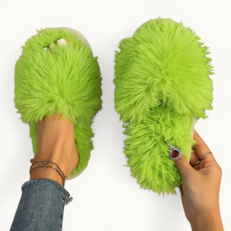 Chaussons en fourrure femme