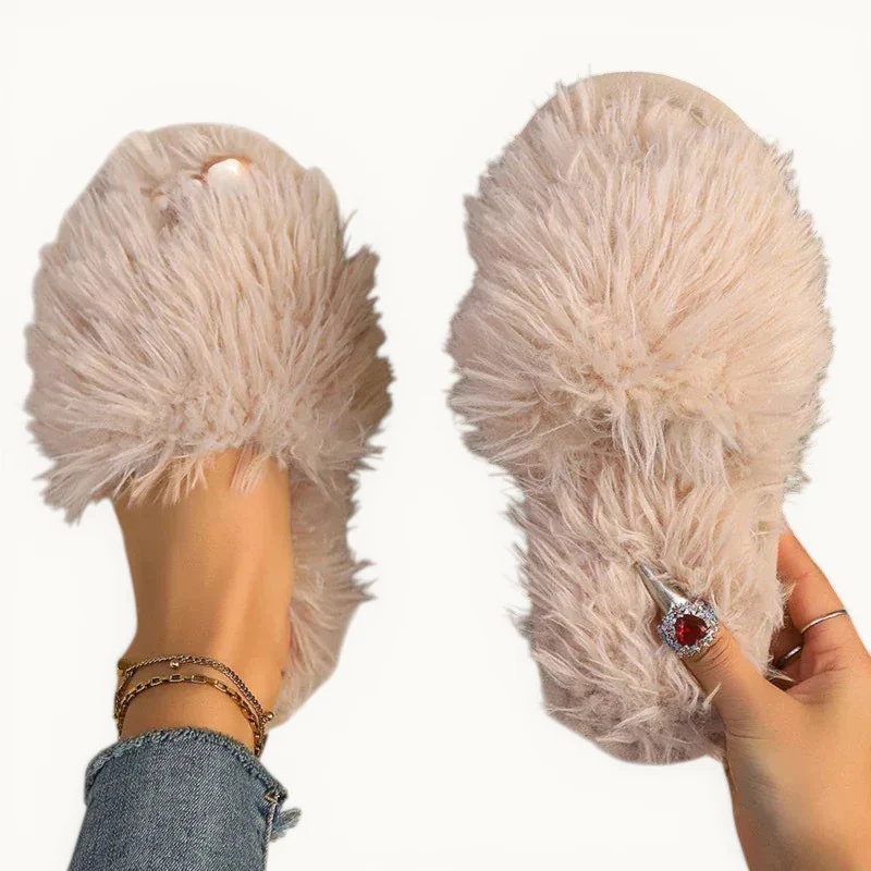 Chaussons en fourrure femme