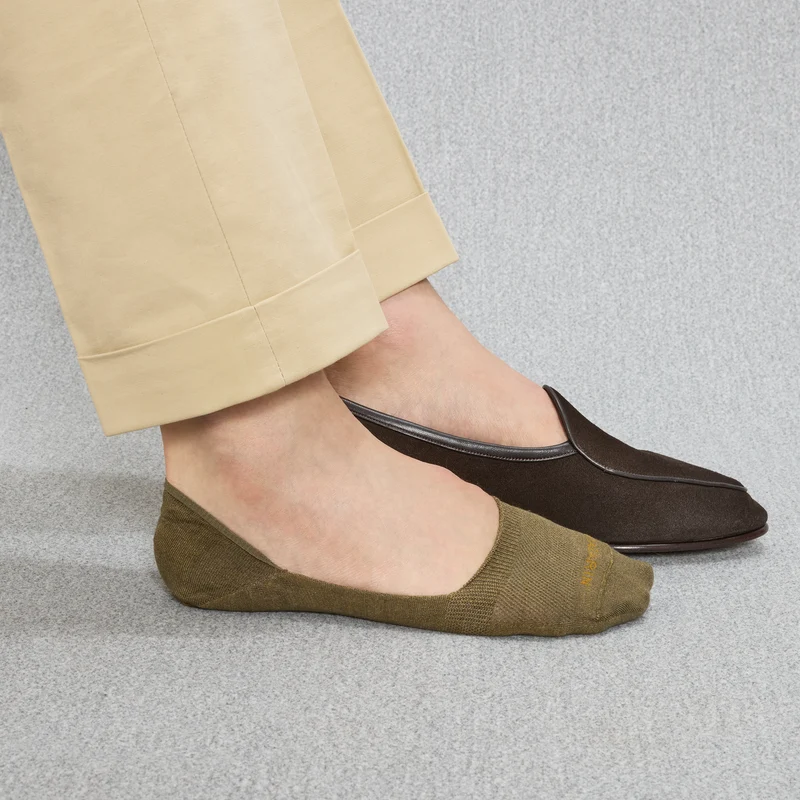 Chaussettes invisibles | Vert kaki - Mocassin