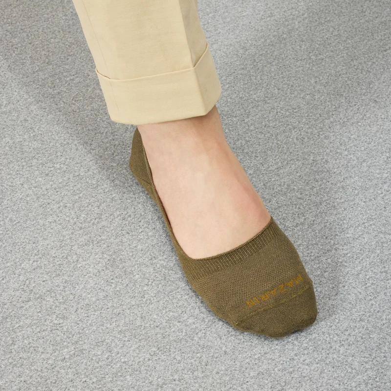 Chaussettes invisibles | Vert kaki - Mocassin