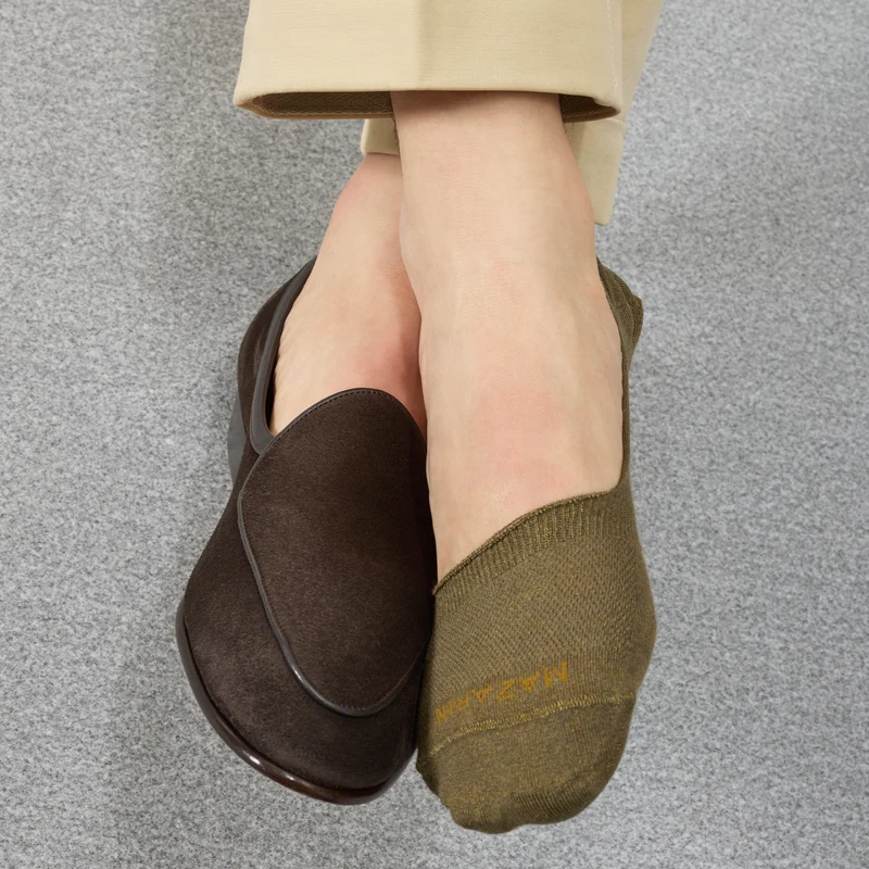 Chaussettes invisibles | Vert kaki - Mocassin