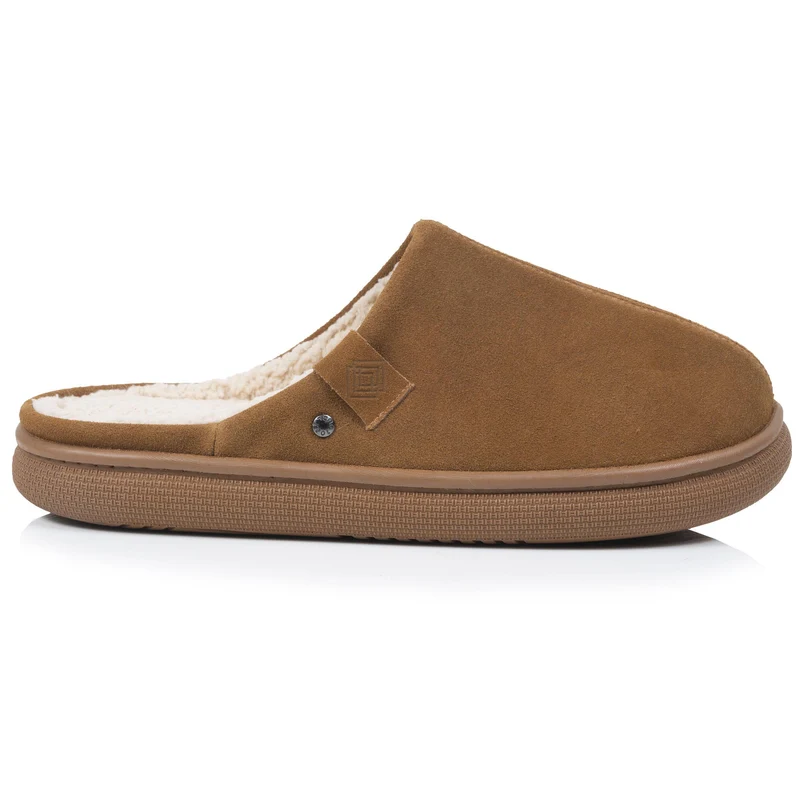 Chaussons Mules Homme BLOUP Camel sherpa