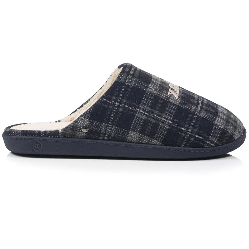 Chaussons Mules Homme Tartan Marine