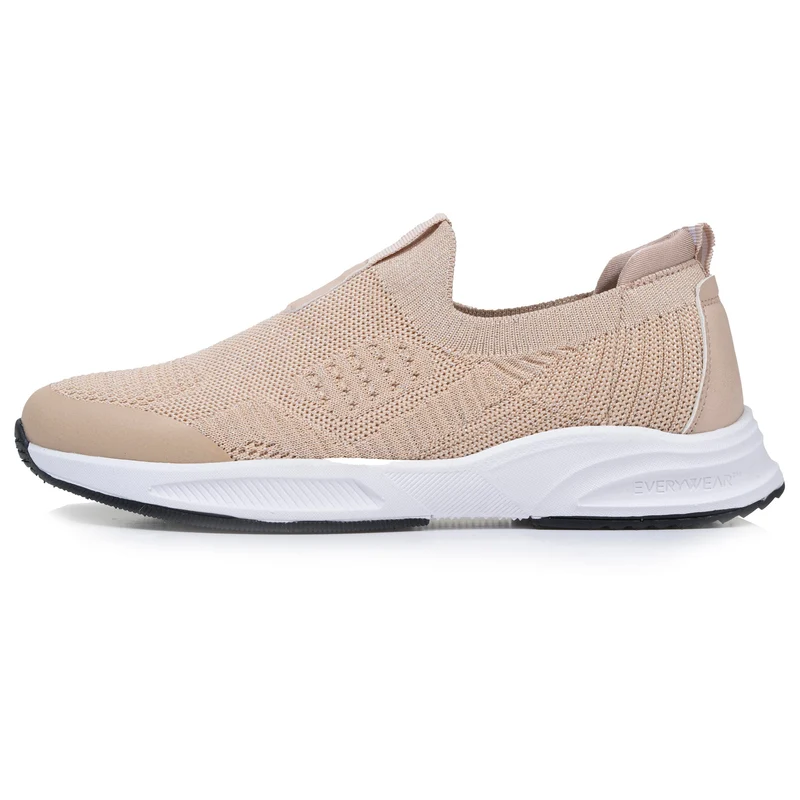 Baskets Femme slip-on sport Beige Lurex