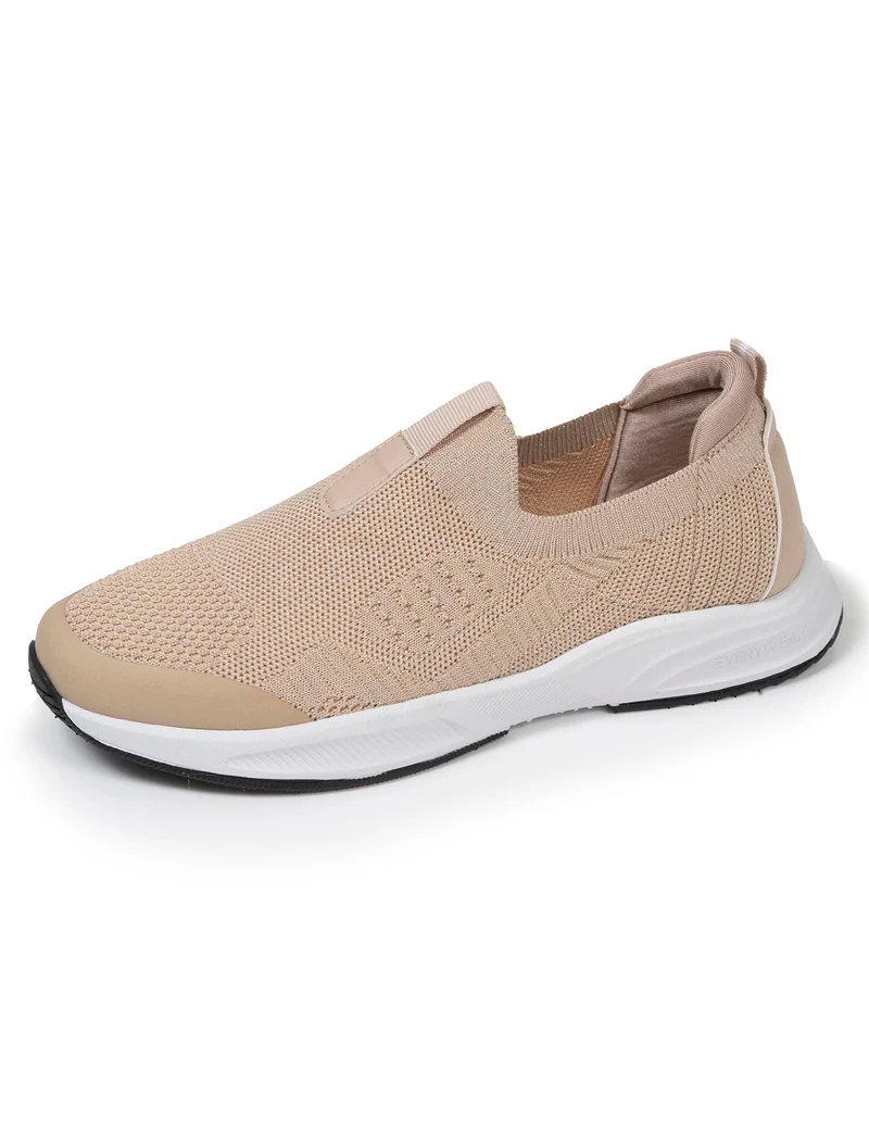 Baskets Femme slip-on sport Beige Lurex