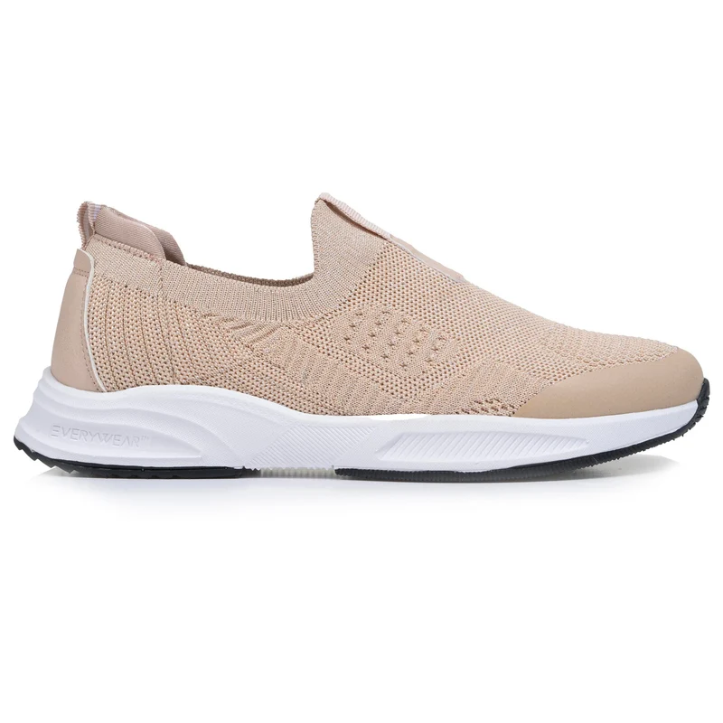 Baskets Femme slip-on sport Beige Lurex