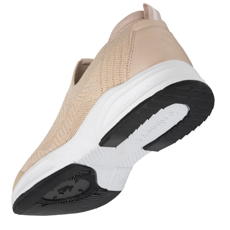 Baskets Femme slip-on sport Beige Lurex