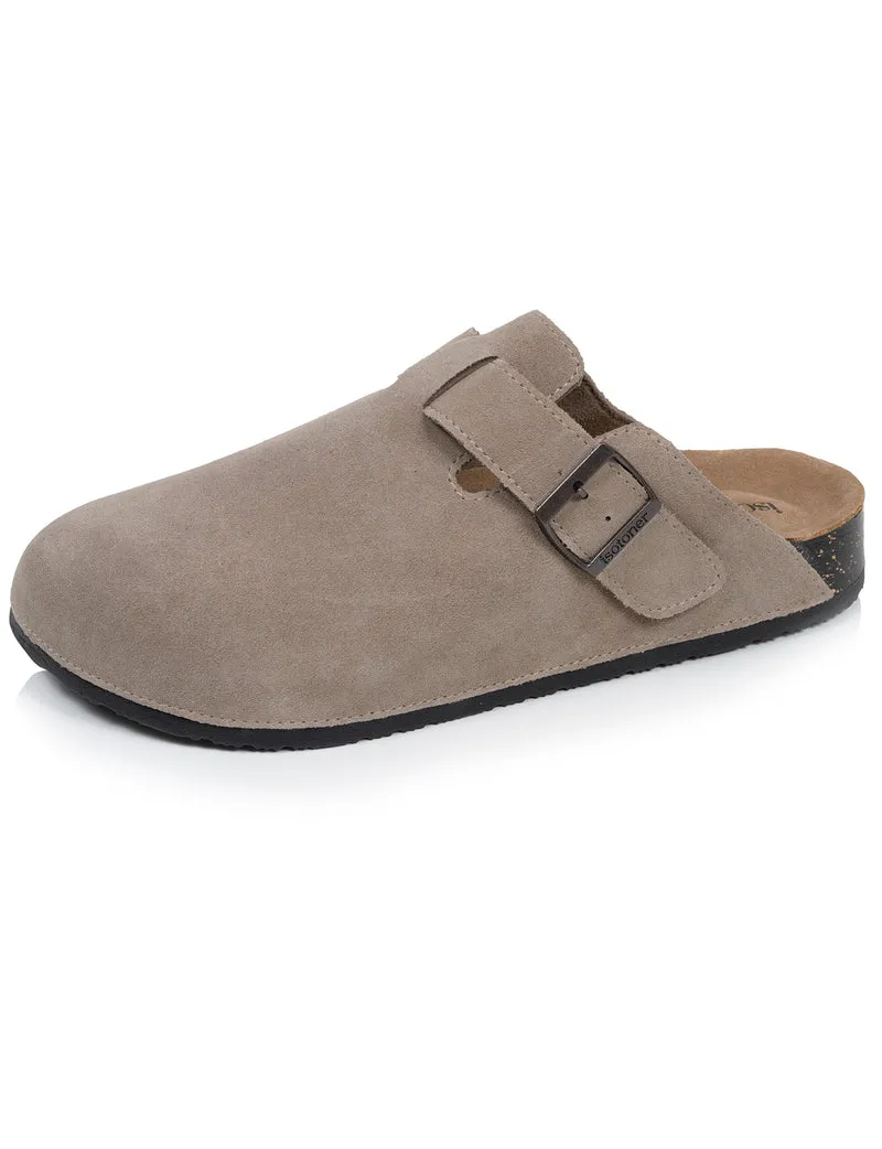 Mules Sabots Homme cuir Taupe