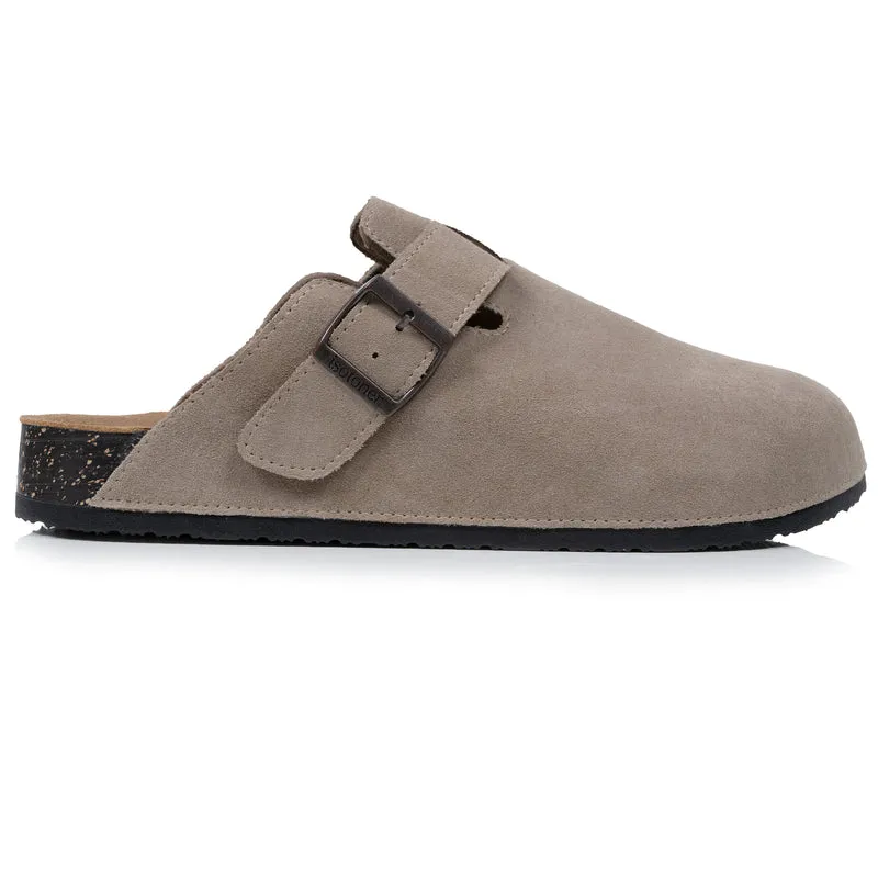 Mules Sabots Homme cuir Taupe