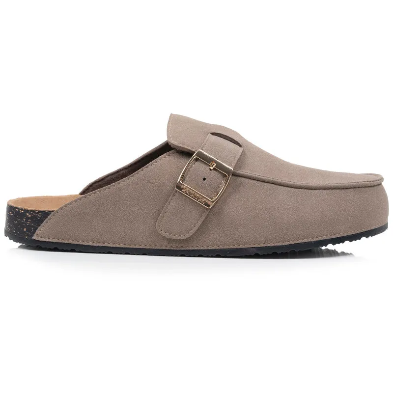 Sabots Mocassin Femme Taupe
