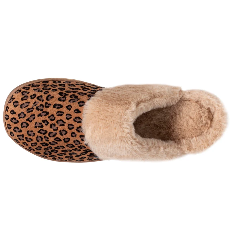 Chaussons mules cuir Femme Léopard