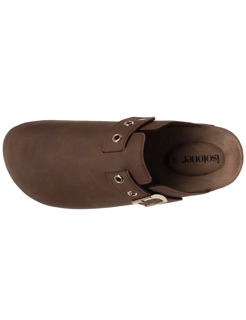 Mules Sabots Femme œillets Chocolat